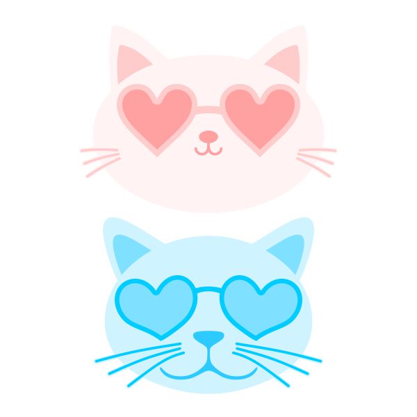 Cat Hearts Eyes SVG Cuttable Design