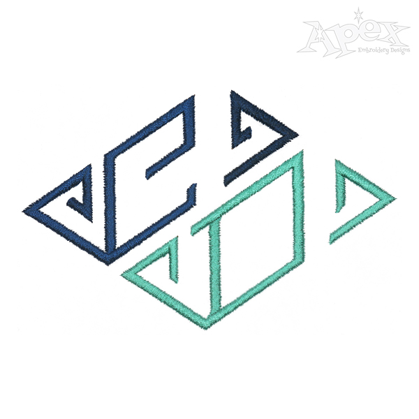 Marvin Rhombus Monogram Embroidery Font