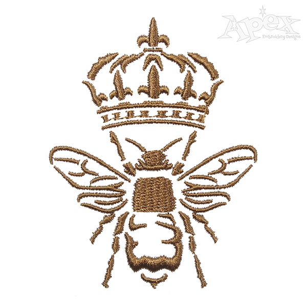 Queen Bee Embroidery Design