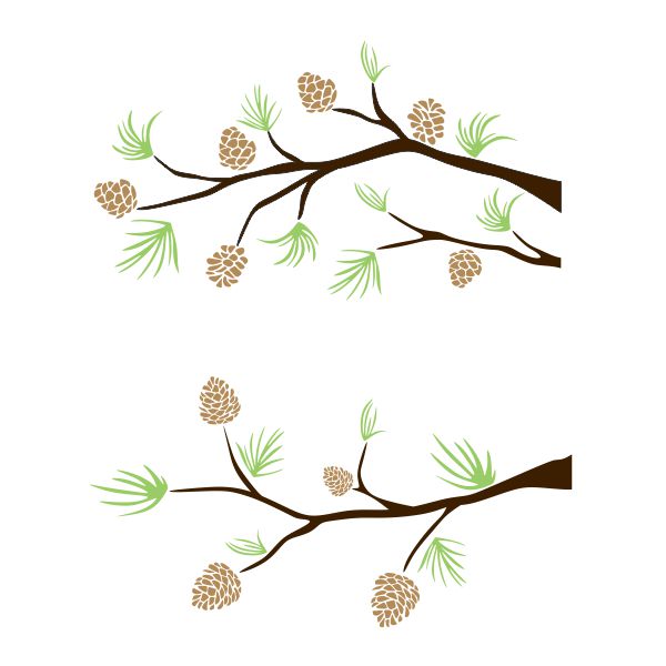 Pine Cone Branch SVG Cuttable Design