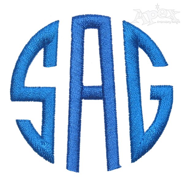 Corin Circle Monogram Embroider Font