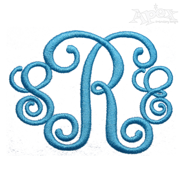 Bold Vine Interlocking Monogram Embroidery Font