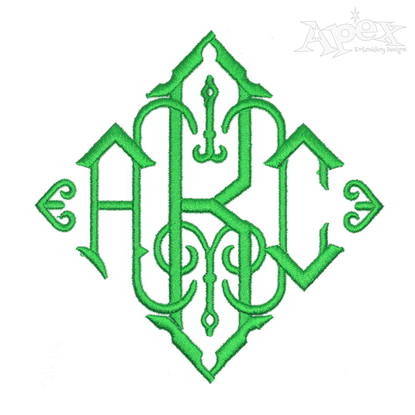 Diamond King Monogram Embroidery Font