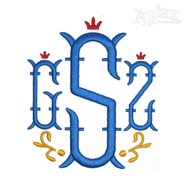Nola Monogram Large Embroidery Font