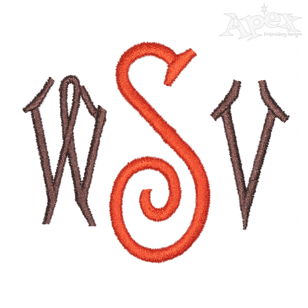 Begonia Monogram Embroidery Font