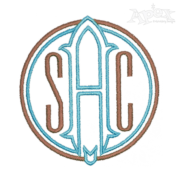 Round Modern Monogram Embroidery Font