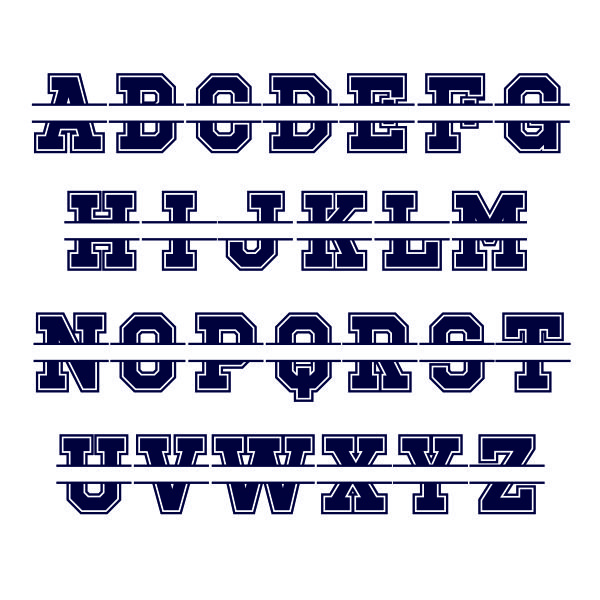 Sport Athletic Split SVG Cuttable Font