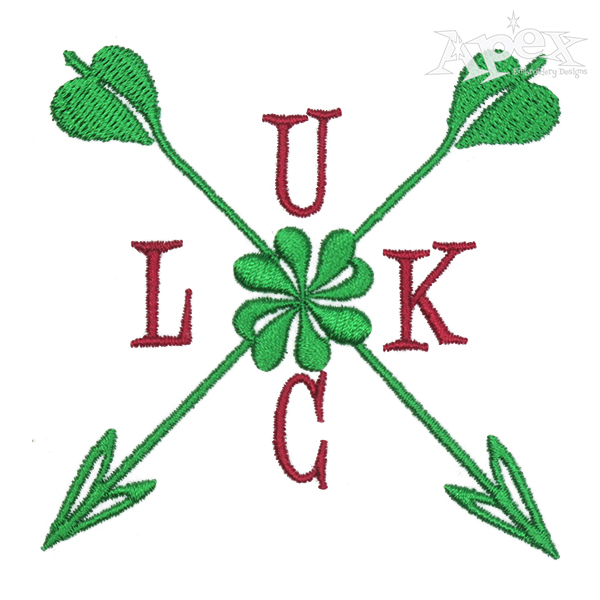 St. Patrick's Day Luck Arrows Embroidery Design