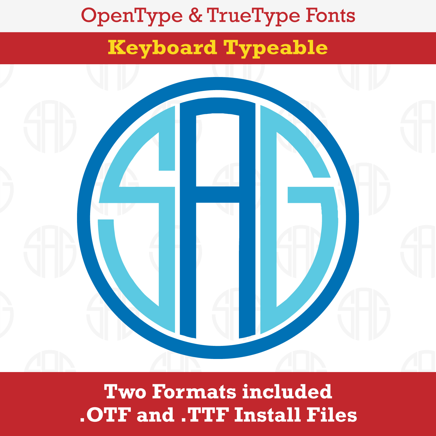 Raleigh Round Monogram TrueType Font