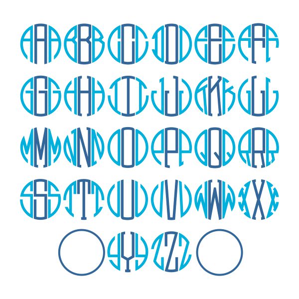 Raleigh Round Monogram TrueType Font