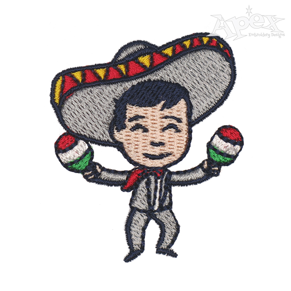 Mariachi Musician Embroidery Design