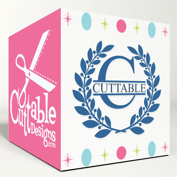 Wreath Split SVG Cuttable Font