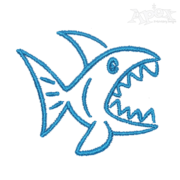 Angry Fish Embroidery Design