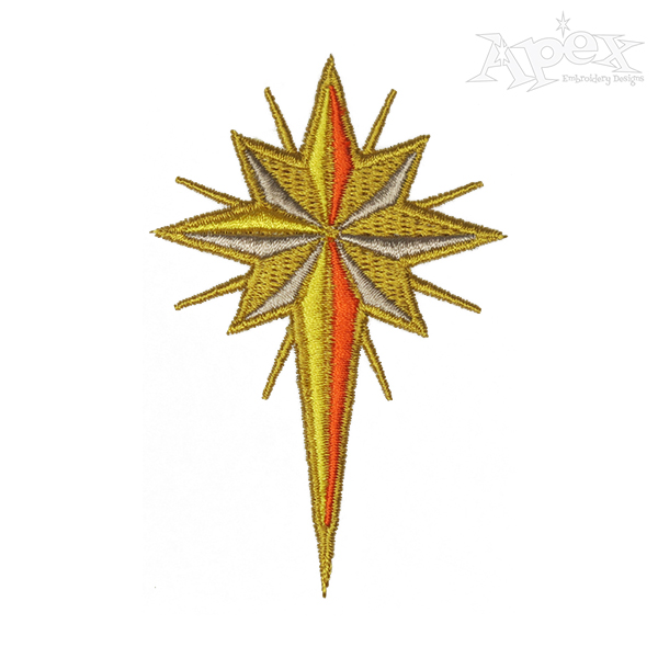 Christmas Cross Star Embroidery Design