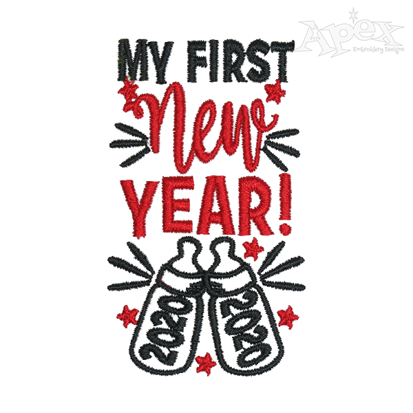 My First New Year Embroidery Design