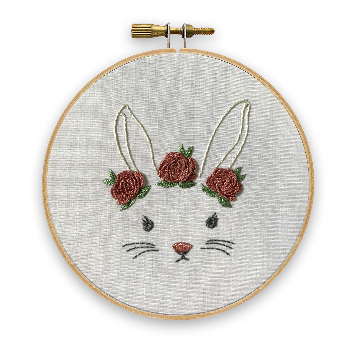 Flowers Bunny Hand Embroidery Pattern