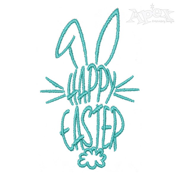 Happy Easter Bunny Embroidery Design