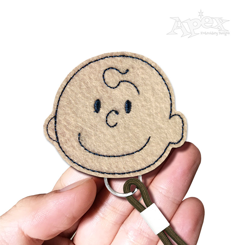 Bald Boy Face Feltie Embroidery Design