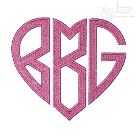 Hear Monogram Large Embroidery Font