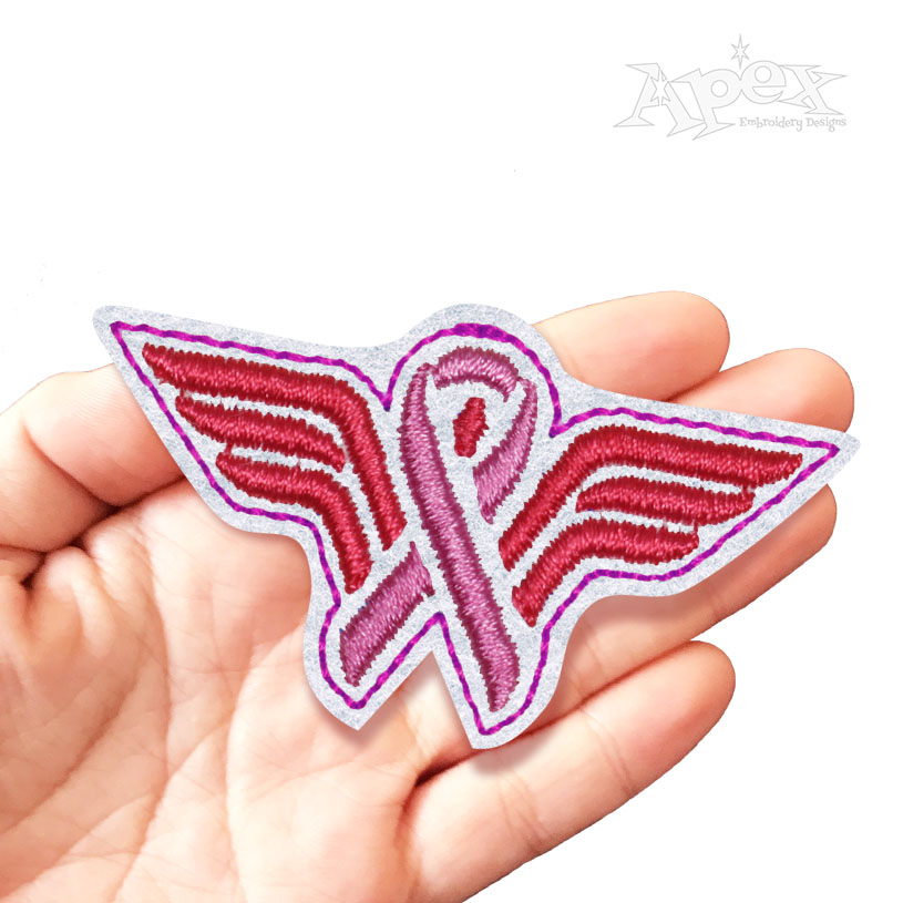 Wonder Woman Awareness Ribbon Feltie In the Hoop Embroidery Designs