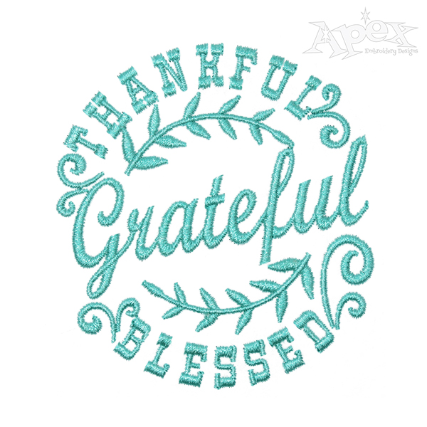 Grateful Wreath Embroidery Design