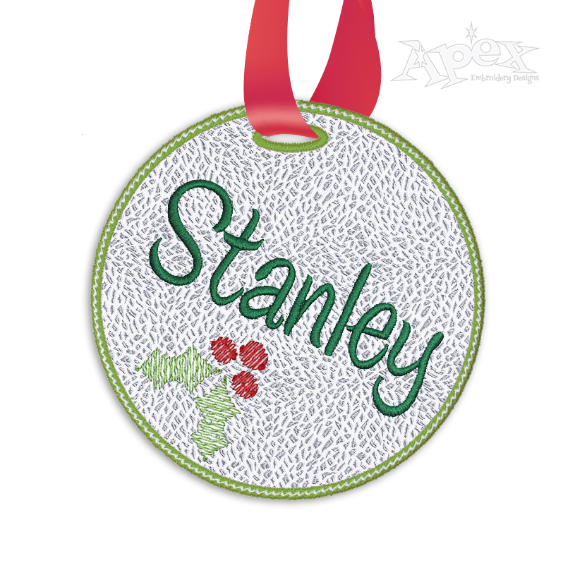 Circle Frame Gif Tag ITH Embroidery Design