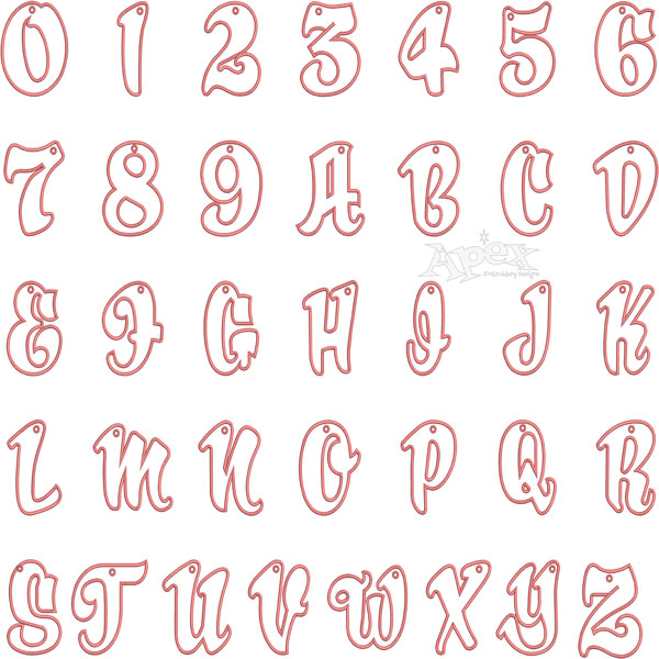 Roller Script Applique Embroidery Font