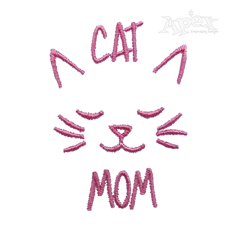 Cat Mom Embroidery Design