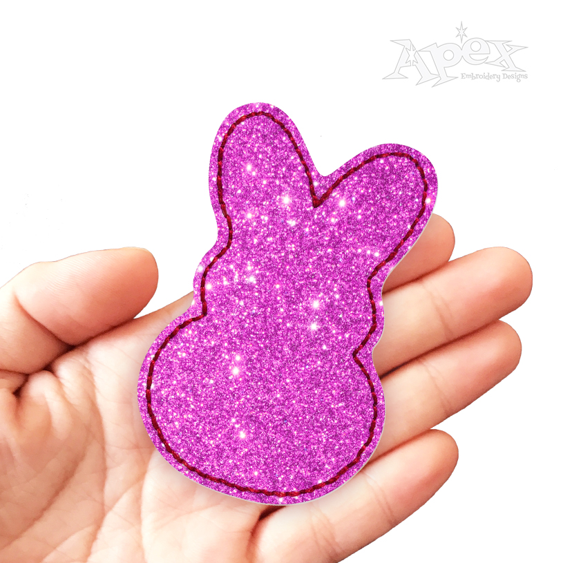 Bunny Silhouette Feltie ITH Embroidery Design