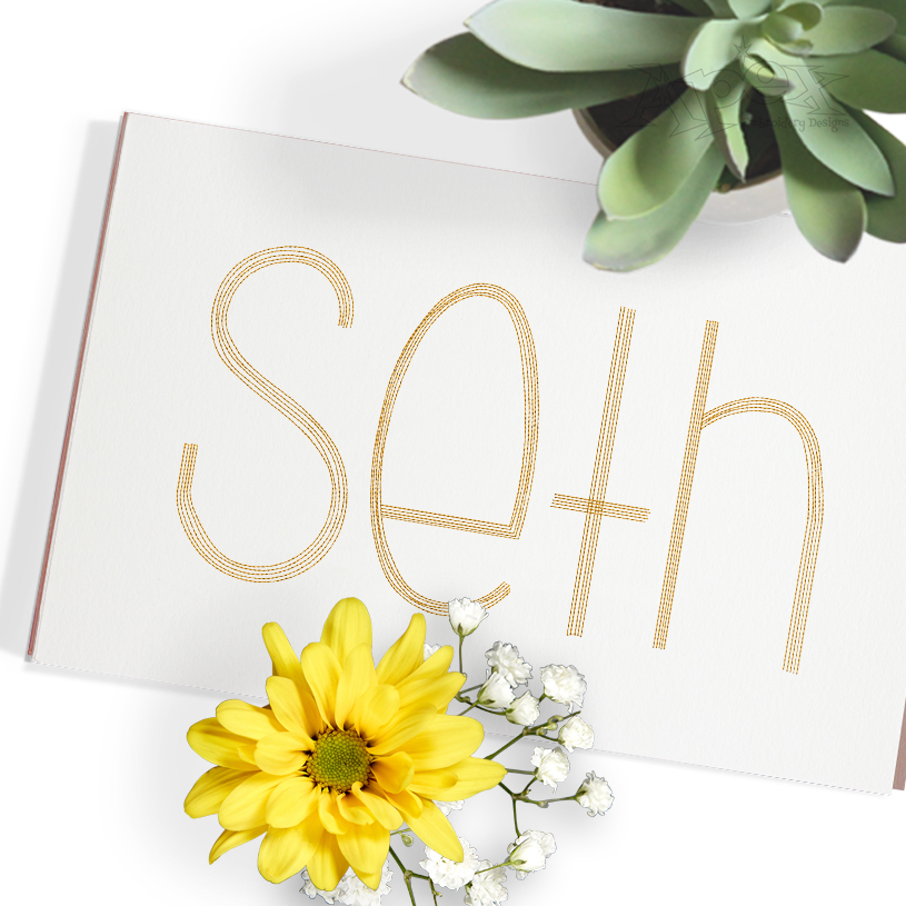 Bradford Scribble Sketch Embroidery Font