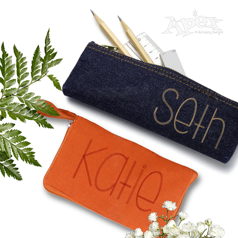 Bradford Scribble Sketch Embroidery Font