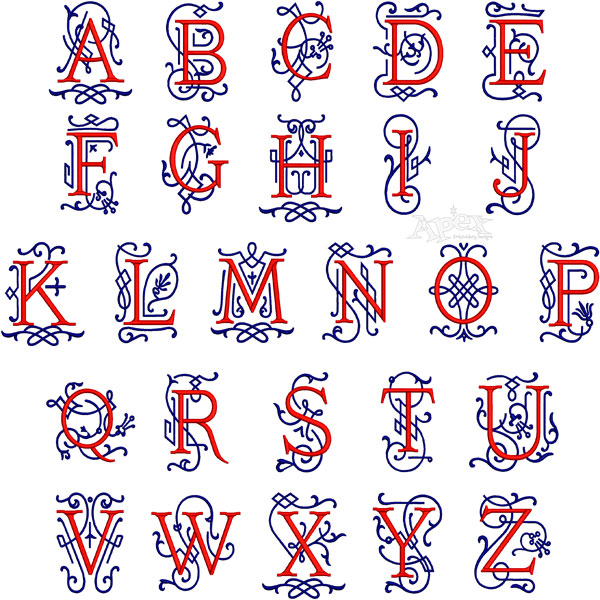 Ornamental Decor Embroidery Font