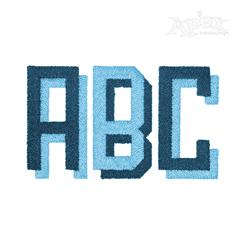 Modern Block Shadow Embroidery Font