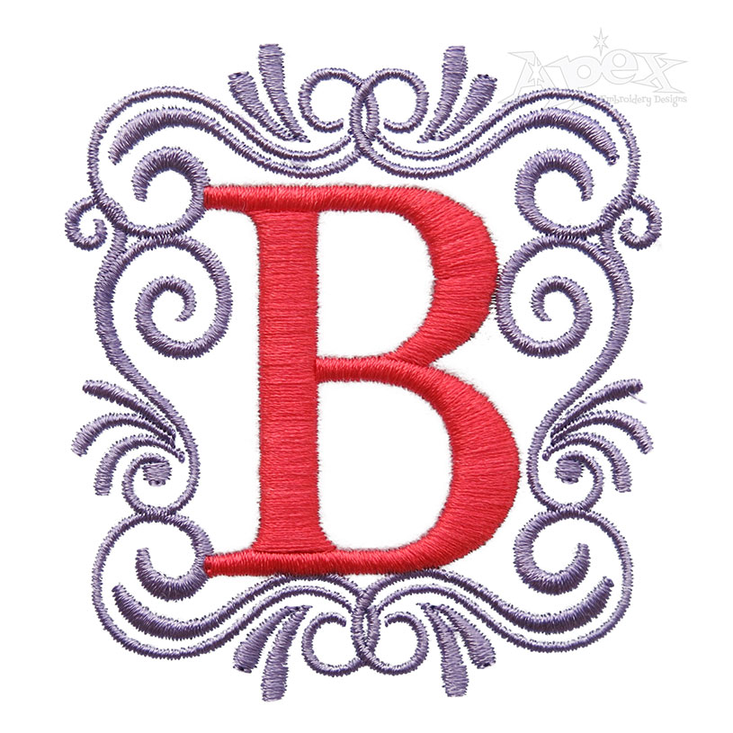 Ornate Frame Embroidery Font