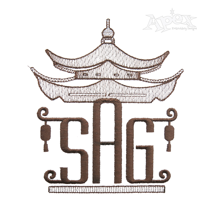 Chinoiserie Pagoda Monogram Font