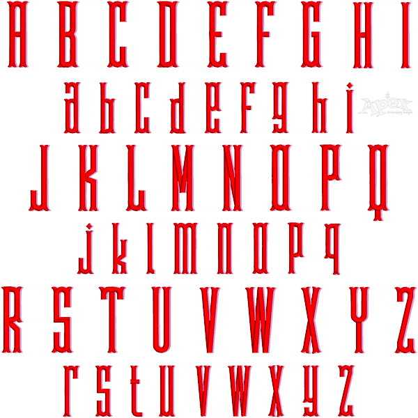 Sunnies Shadow Embroidery Font