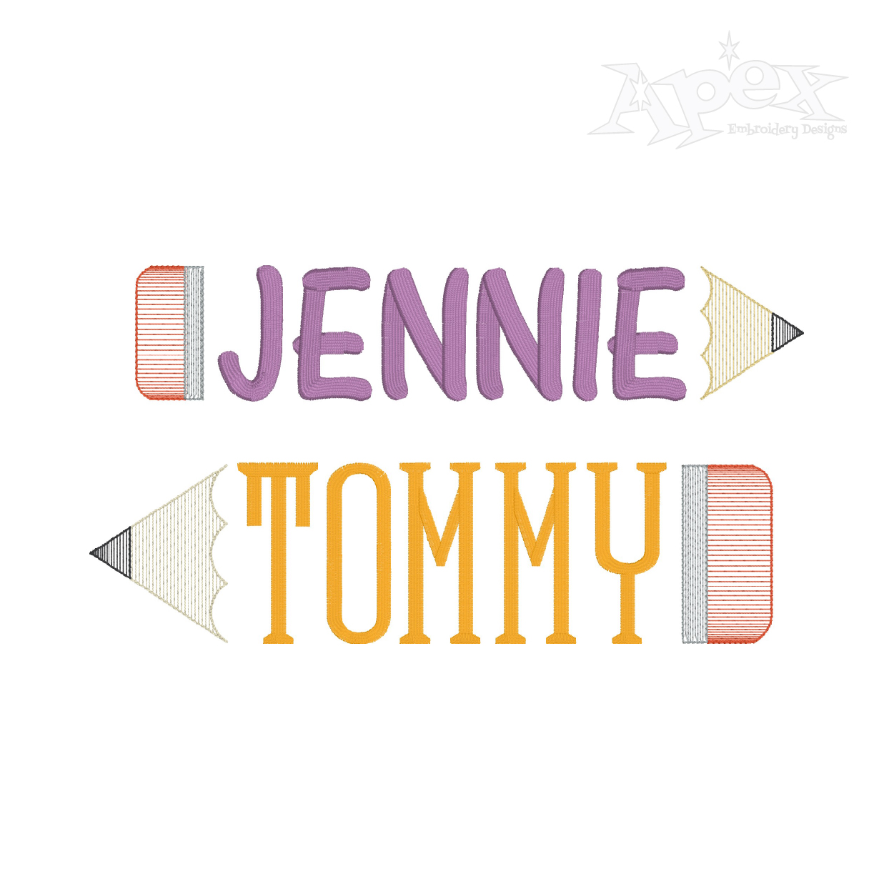 Pencil Frame Sketch Embroidery Design