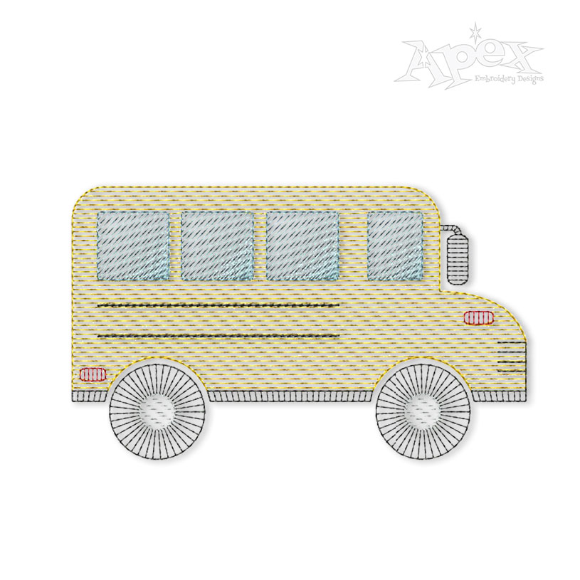 School Bus Embroidery Designs
