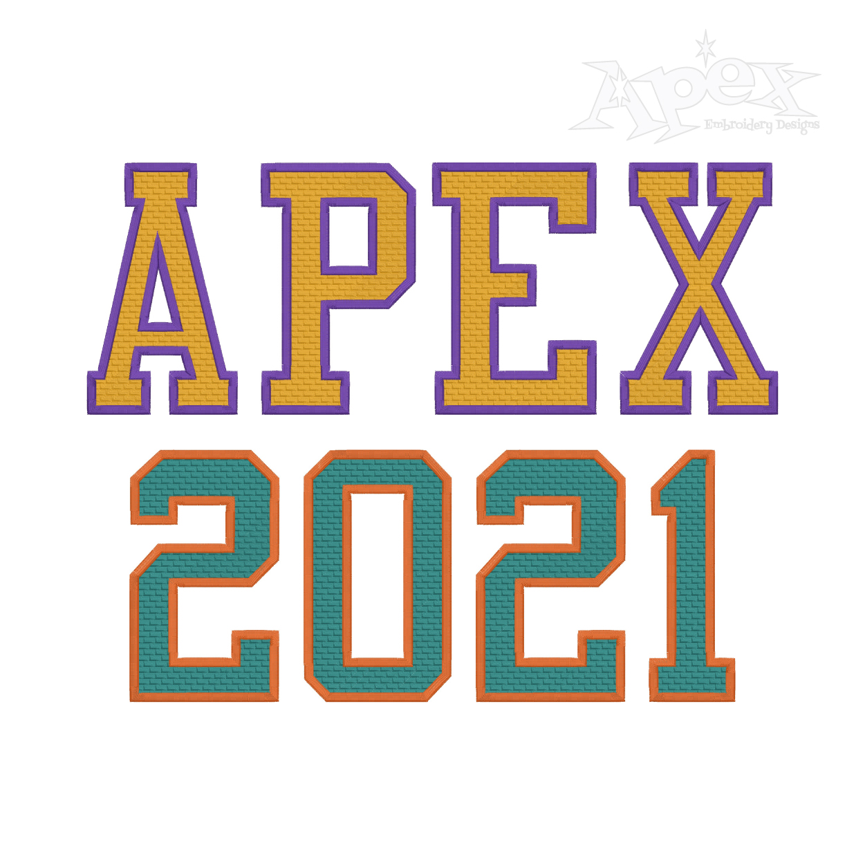 Athletic Block with Brick Fill Embroidery Font