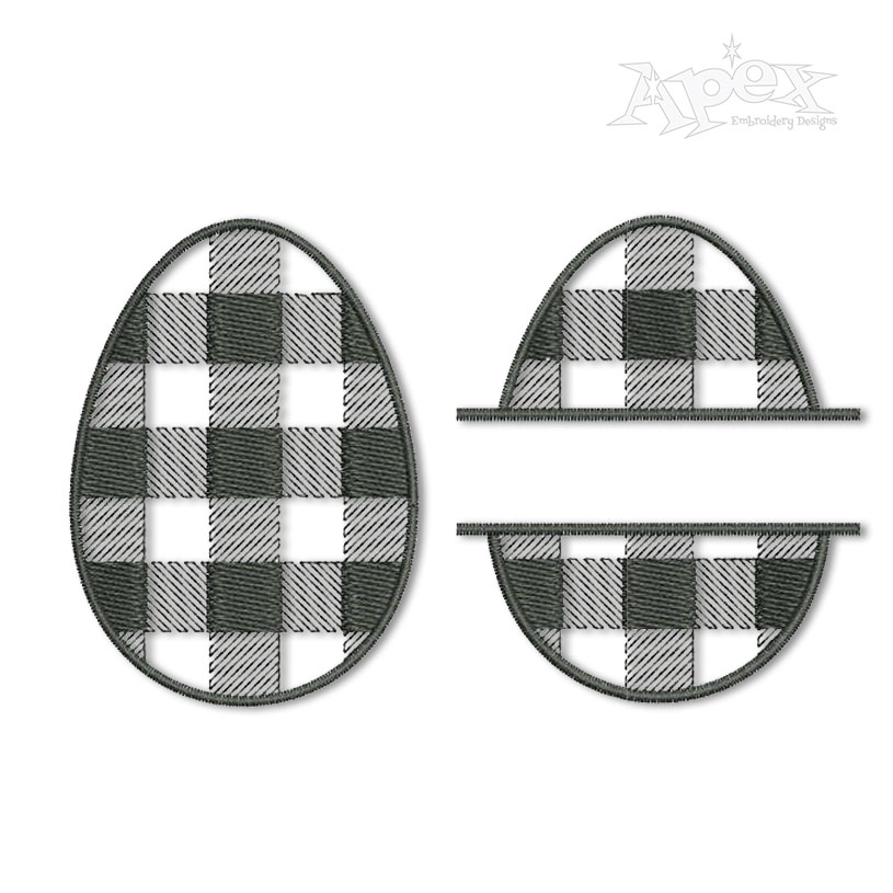Plaid Easter Egg Embroidery Design and Split Frame