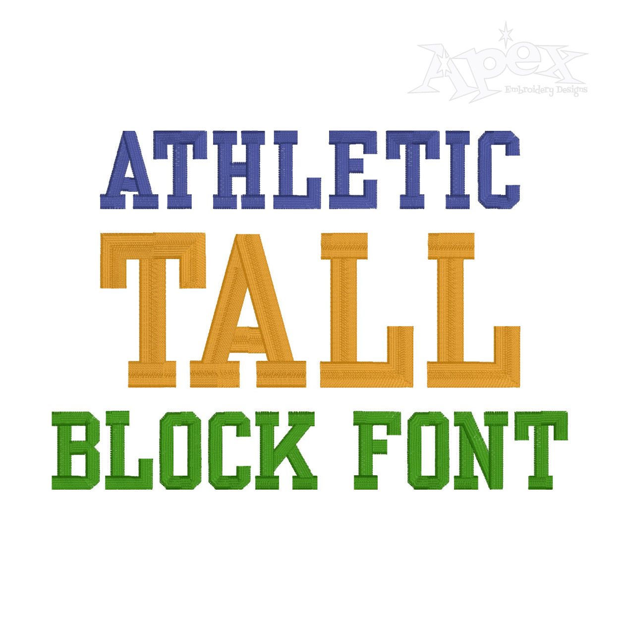 Athletic Tall Block Embroidery Font