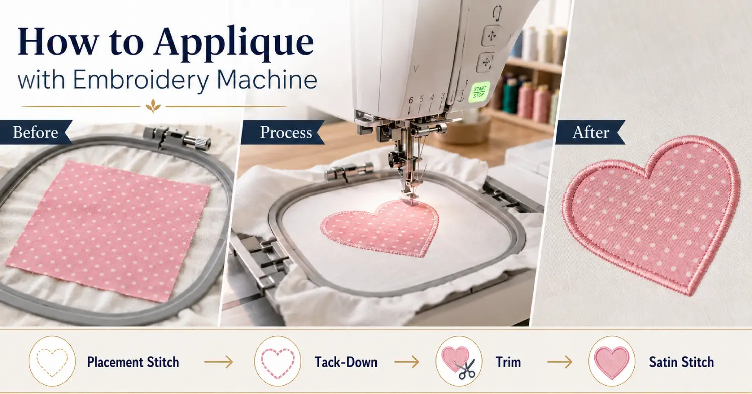 how to applique with embroidery machine​