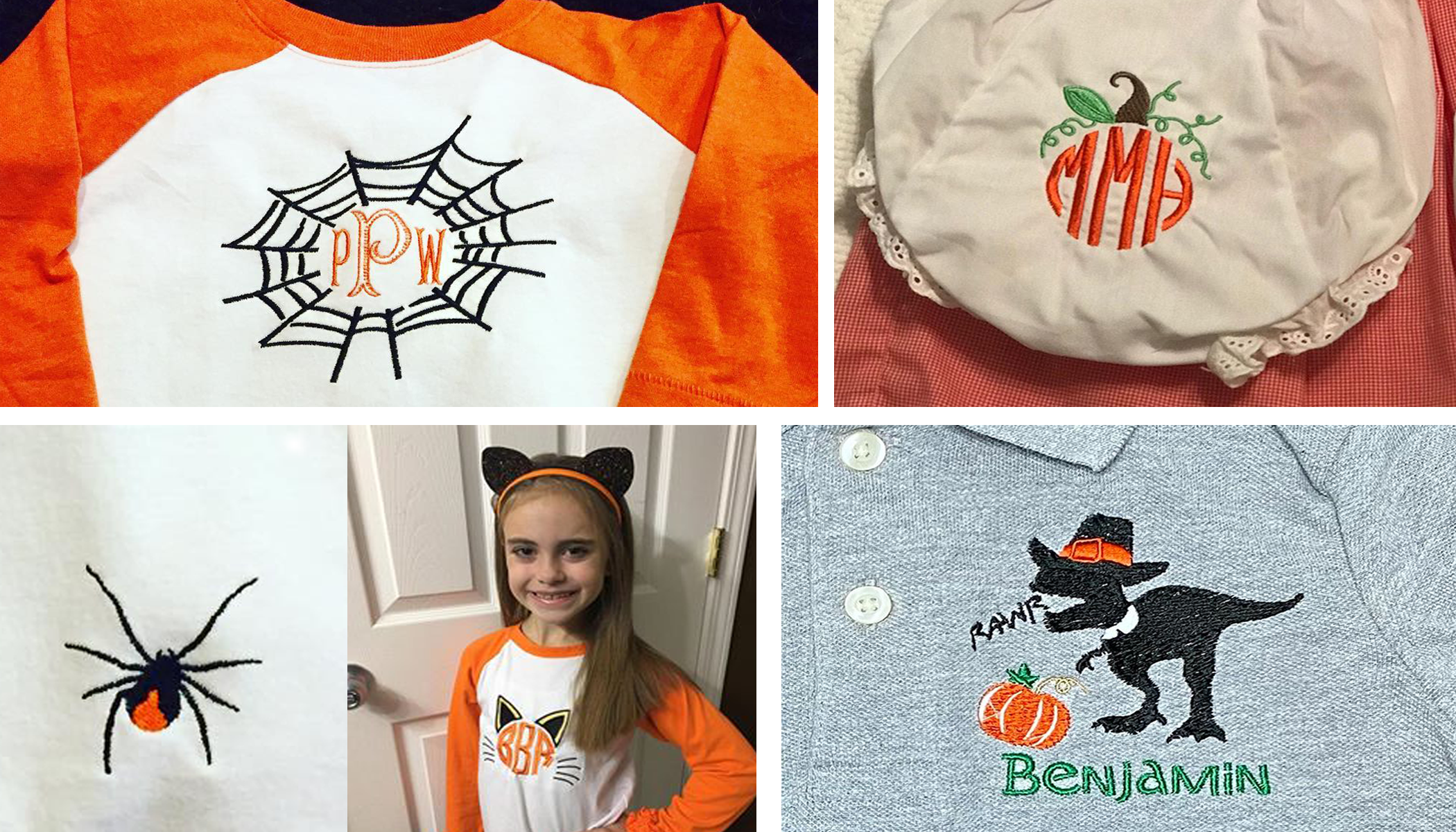 Halloween Embroidery Projects - T-shirts, Polo Shirts, and Diaper Cover