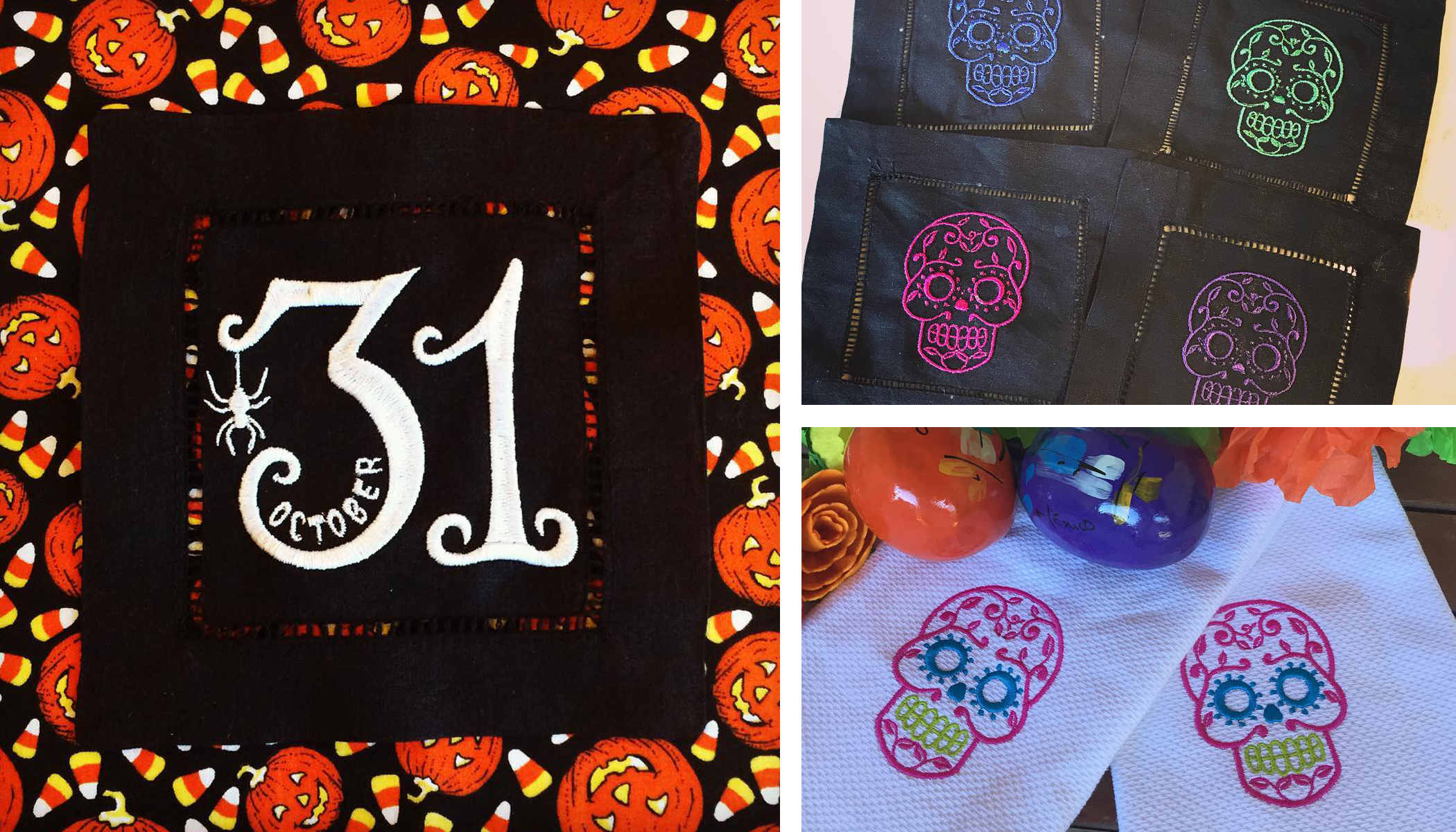 Halloween Embroidery Projects - Napkins